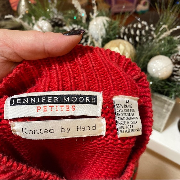 Jennifer Moore Hand Knitted Red Christmas Sweater - Picture 7 of 8